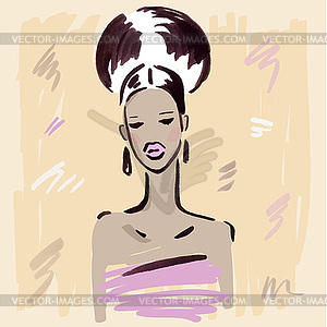 Fashion girl. Portrait - vector clip art