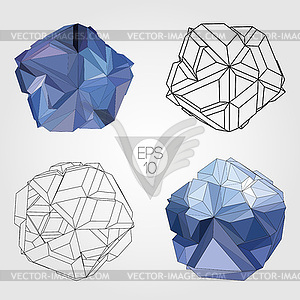 Abstract 3D sphere. set - vector image