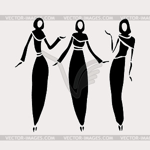 East women in veiled - vector image