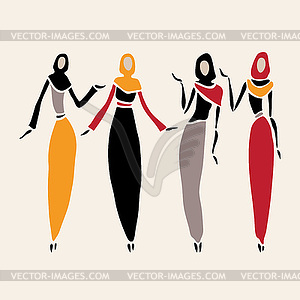 East women in veiled - vector clipart