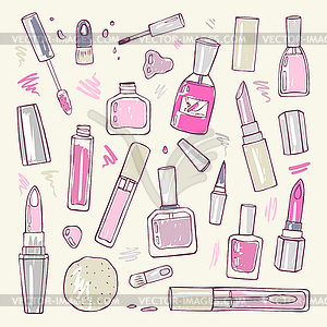 Cosmetics. Makeup set - vector clipart