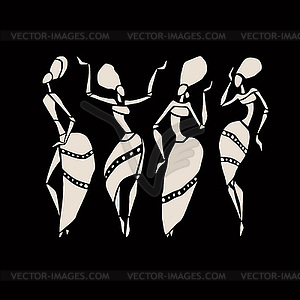 African silhouette set - vector clip art