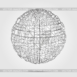 3D concept  - white & black vector clipart