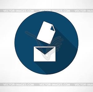 Mail with document icon - vector clip art