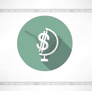 Globe Dollar icon - vector image