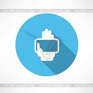 Mobile phone in hand icon - vector clip art