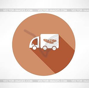 Car with bread icon - vector image