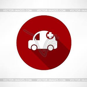 Медицинские значок автомобиля - векторный клипарт / векторное изображение