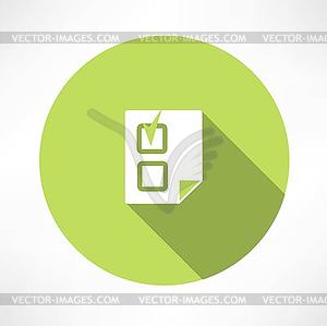 Document with check mark icon icon - vector clip art
