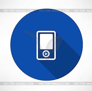 Portable musical player icons - vector clipart