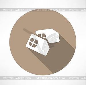 Sim card icon. Flat design - vector image