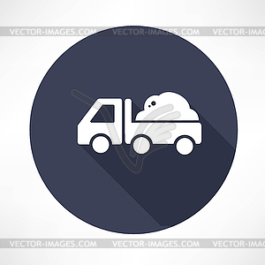 Truck with ground icon - vector clipart