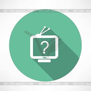 Question mark in tv icon - vector clipart