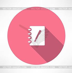 Note and Pen icon - vector image