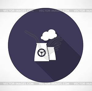 Nuclear power plant icon - vector clipart