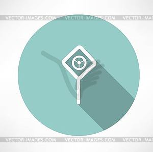 Road sign - radiation icon - vector image