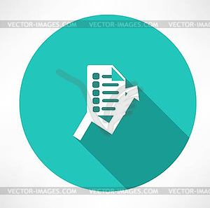 Sheet with diagram icon - vector clipart
