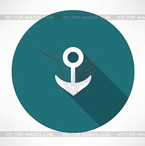 Anchor symbol on gray background - vector clip art