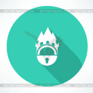 Замок и замок значок - стоковое векторное изображение