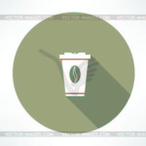 Plastic cup with coffee icon - vector image