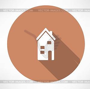 Двухэтажный дом значок - клипарт в векторном формате