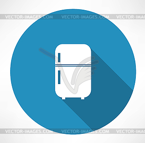 Retro refrigerator icon - stock vector clipart