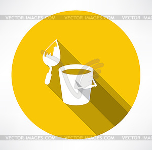 Bucket construction trowel icon - royalty-free vector image