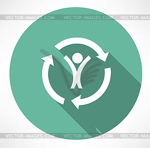 Cycle of happy man icon - vector image