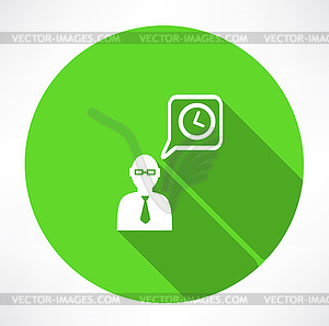 Businessman talk about time icon - royalty-free vector clipart