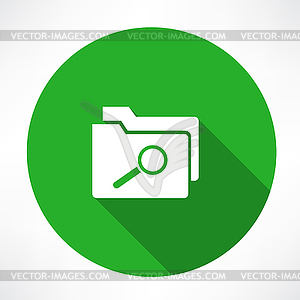 Magnifying glass searching Folders icon - vector clipart