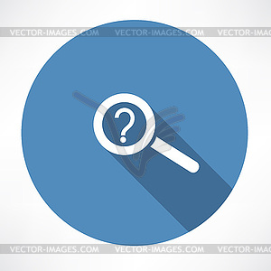 Magnifie with question mark - vector image