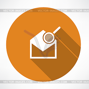 Email icon and magnifying glass - vector clipart