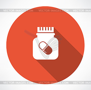 Jar of pills icon - vector clipart