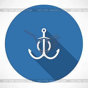 Anchor and Life Buoy - vector clip art