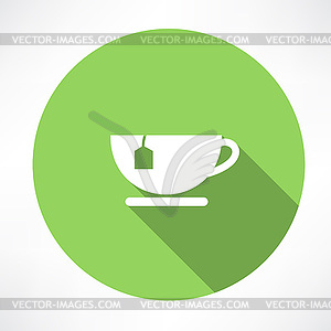 Cup of tea with tea bag - vector image