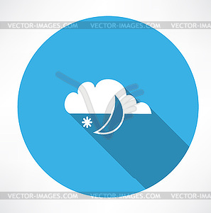 Night snowfall icon - vector clipart