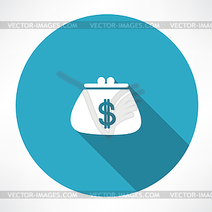 Purse with dollar icon - vector clip art