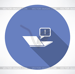 Laptop with an exclamation mark icon - vector clipart / vector image