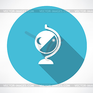 Globe. Day and night icon - vector clipart