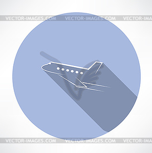 Пассажирский самолет значок - иллюстрация в векторном формате