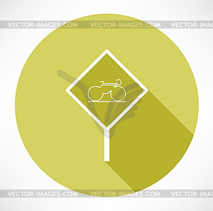 Sign with bicycle icon - vector clipart