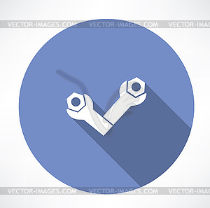 Wrenches and bolts icon icon - vector clip art