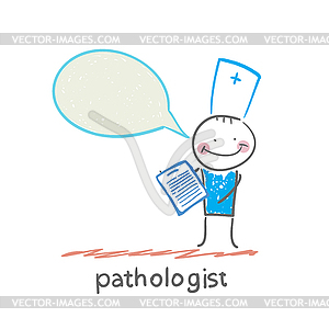 Pathologist says occupational disease - stock vector clipart