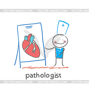 Pathologist says change of heart - vector clipart