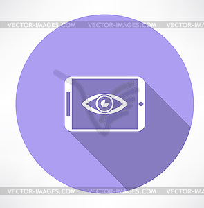 Smartphone with Eye icon - vector EPS clipart