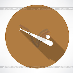 Baseball and baseball bat - vector image