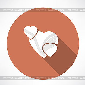 Hearts icon - vector clip art