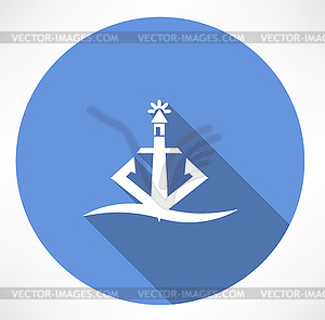 Anchor lighthouse icon - vector image