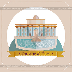 Italy Rome Fountain of Trevi - vector clip art