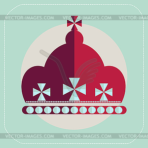 Crown of England icon flat - vector image